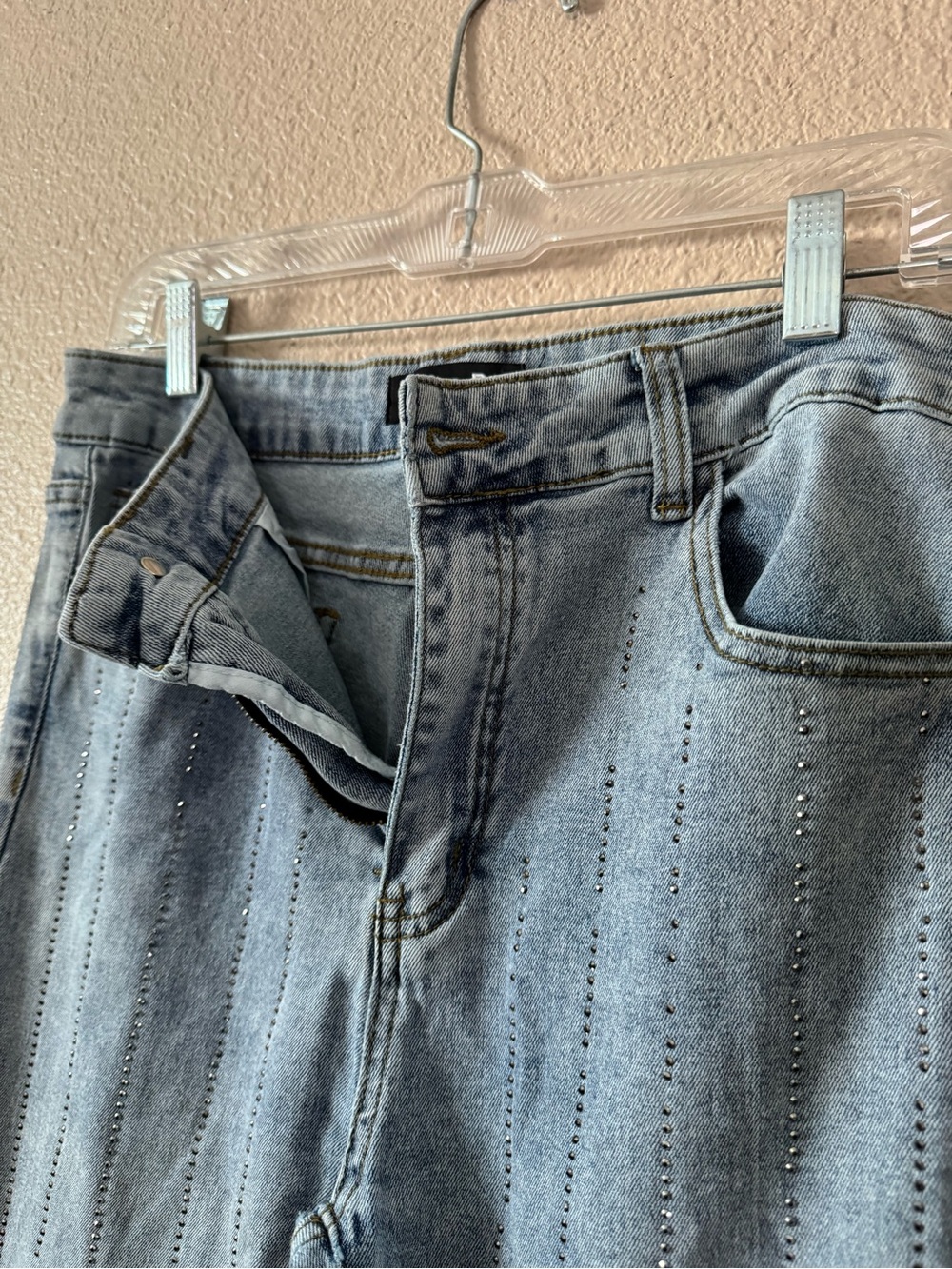 Blue B Rhinestone Ultra High Rise Flare Stretch Jean - Picture 4 of 10
